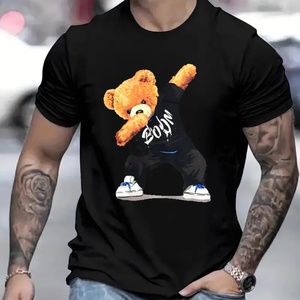 Manfinity Bear Graphic Tee Shirt. Black. Medium (38)